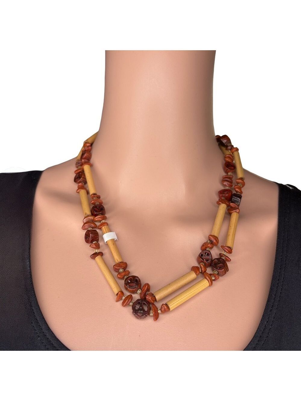 Elegant Multi-Strand Tan Necklace